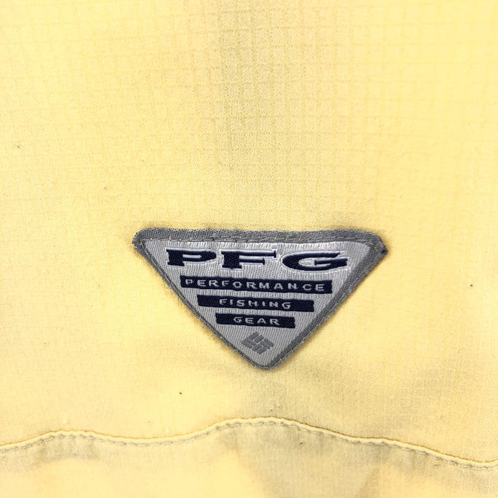 Columbia PFG Button-down Short Sleeve Fishing Shirt, Men's M Size unclear yellow type Vintage Second Hand