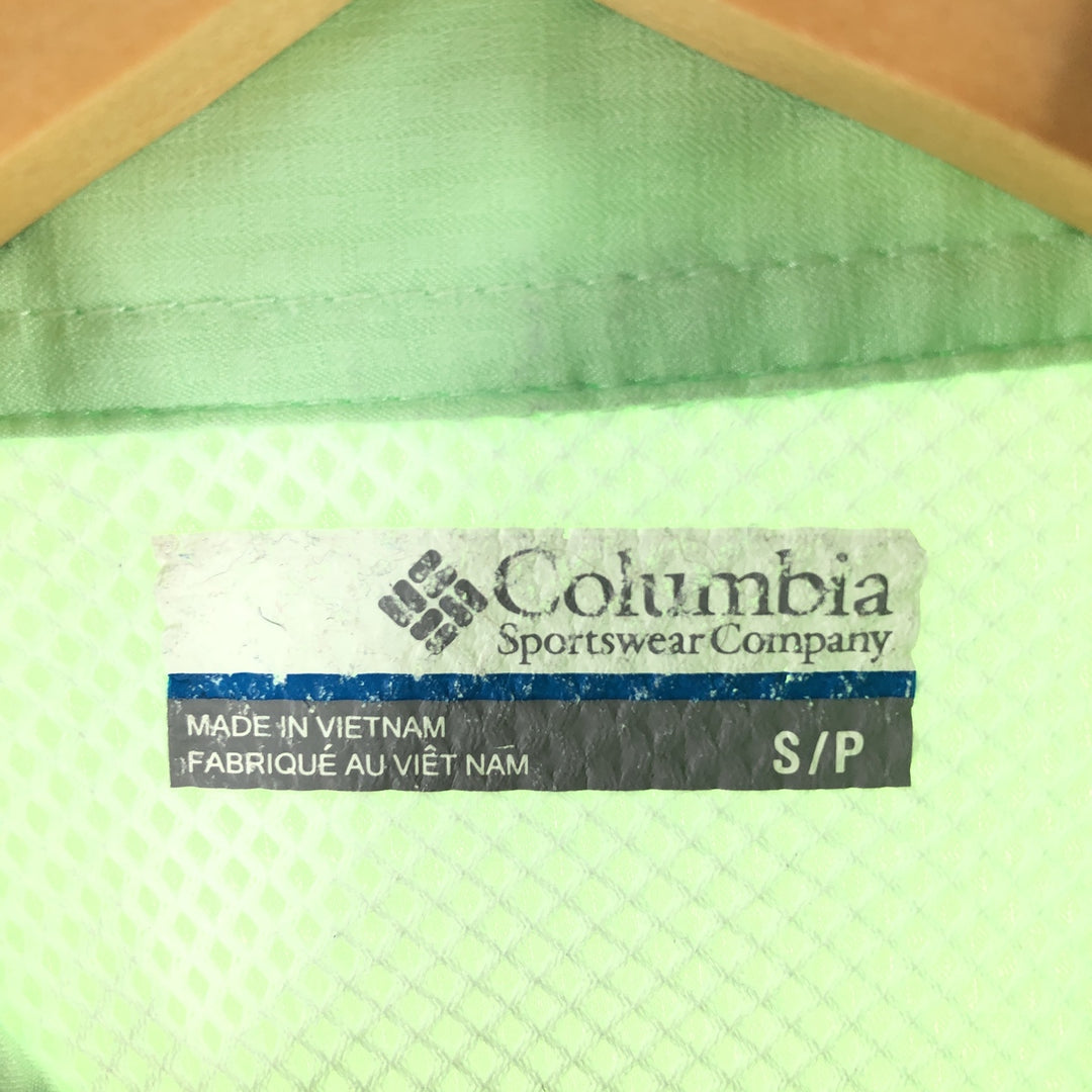 Columbia PFG Button-down Short Sleeve Fishing Shirt, Men's S Size polyester green type yellow green Vintage Second Hand