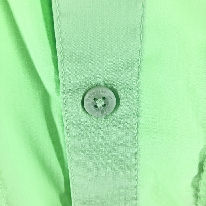 Columbia PFG Button-down Short Sleeve Fishing Shirt, Men's S Size polyester green type yellow green Vintage Second Hand