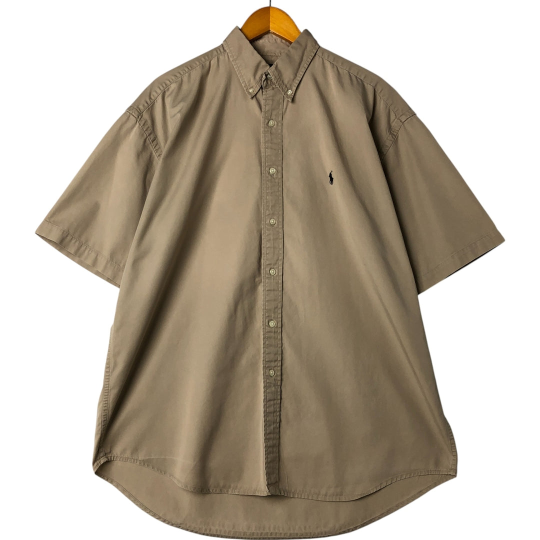 Ralph Lauren BLAKE short sleeve button down shirt, men's XL size cotton Beige type Vintage Second Hand