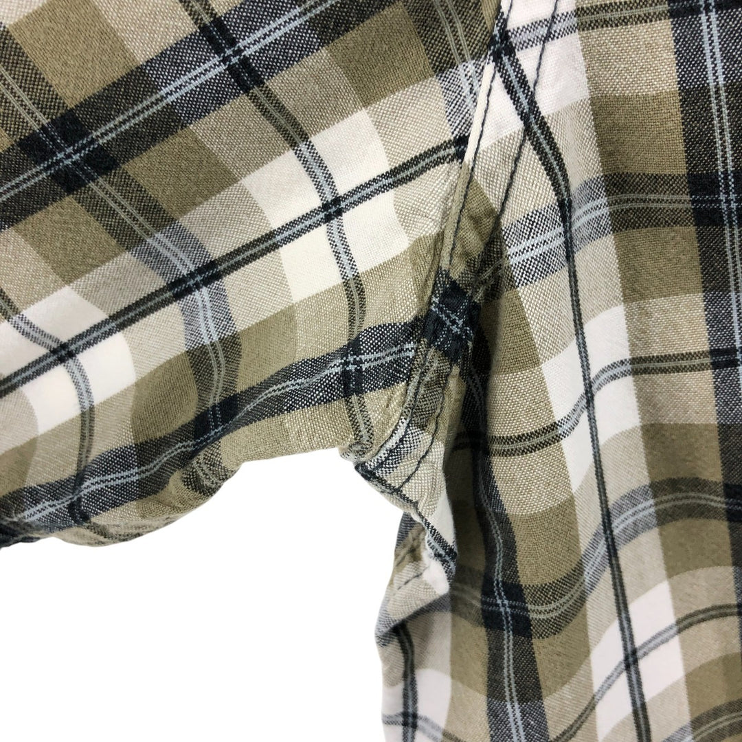 Carhartt RELAXED FIT Check Pattern Short Sleeve Work Shirt Men's XL cotton beige type brown Vintage Second Hand