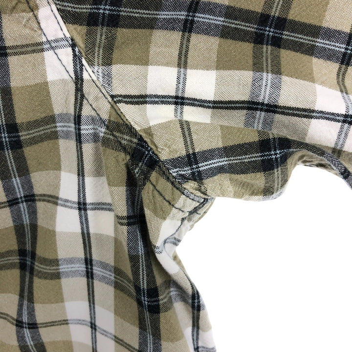 Carhartt RELAXED FIT Check Pattern Short Sleeve Work Shirt Men's XL cotton beige type brown Vintage Second Hand