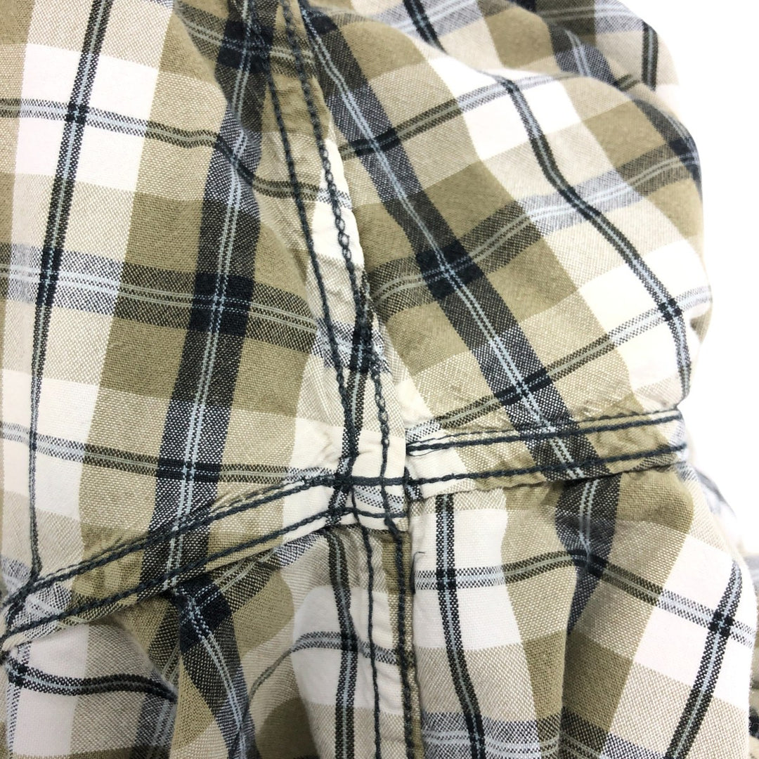 Carhartt RELAXED FIT Check Pattern Short Sleeve Work Shirt Men's XL cotton beige type brown Vintage Second Hand