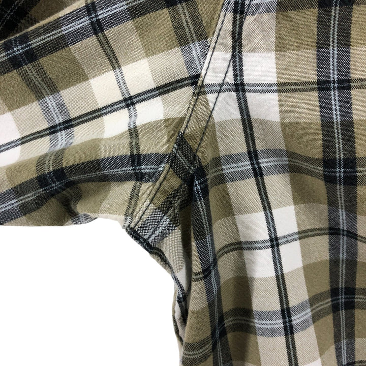 Carhartt RELAXED FIT Check Pattern Short Sleeve Work Shirt Men's XL cotton beige type brown Vintage Second Hand