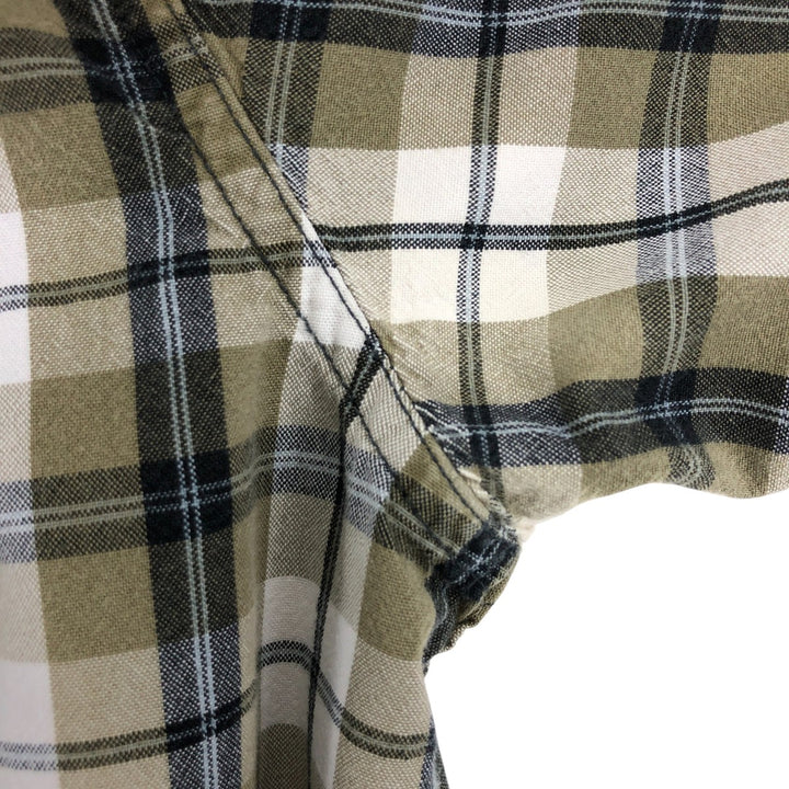 Carhartt RELAXED FIT Check Pattern Short Sleeve Work Shirt Men's XL cotton beige type brown Vintage Second Hand