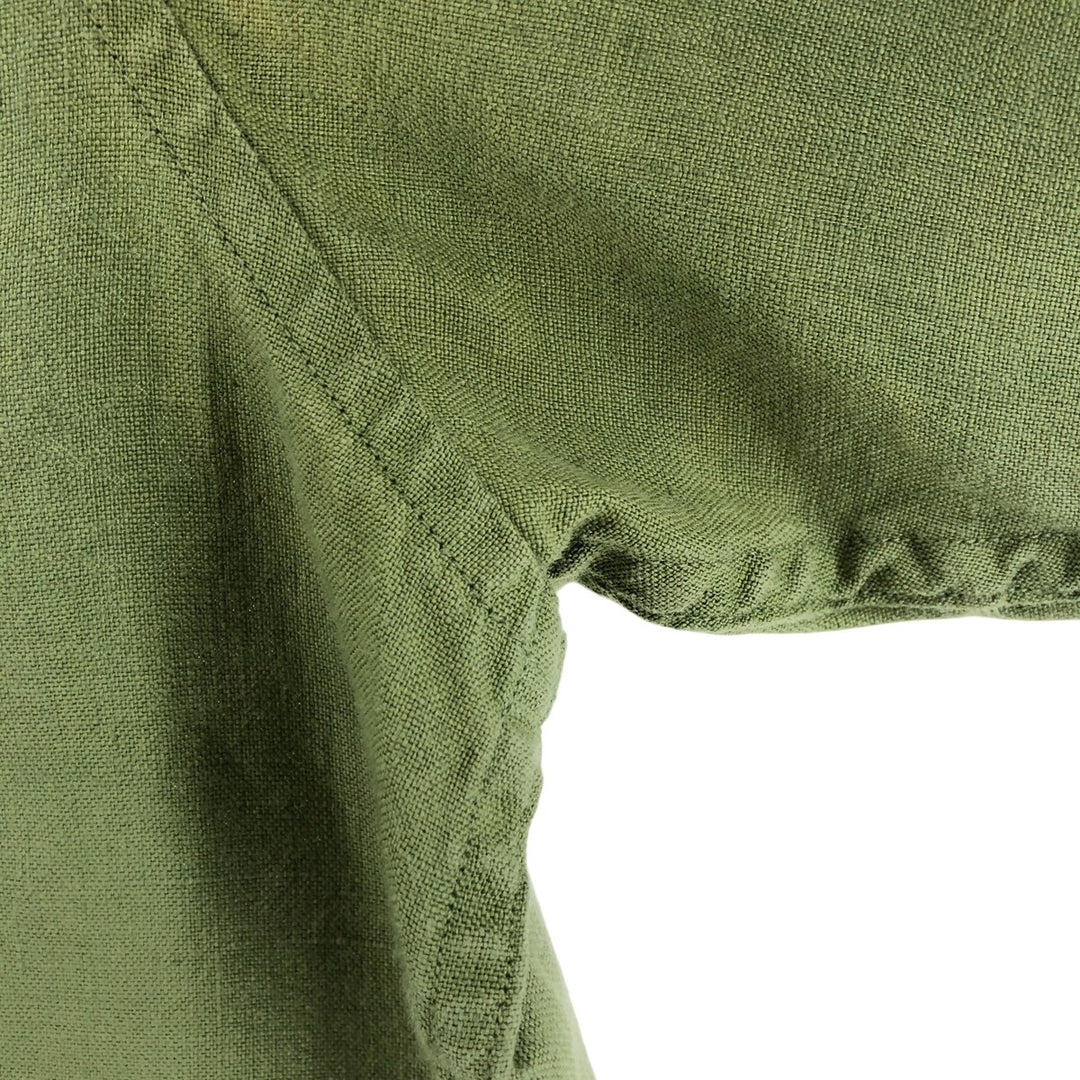 00'S Banana Republic Short Sleeve Linen Shirt Box Shirt Men's M Size linen green type yellow green Vintage Second Hand