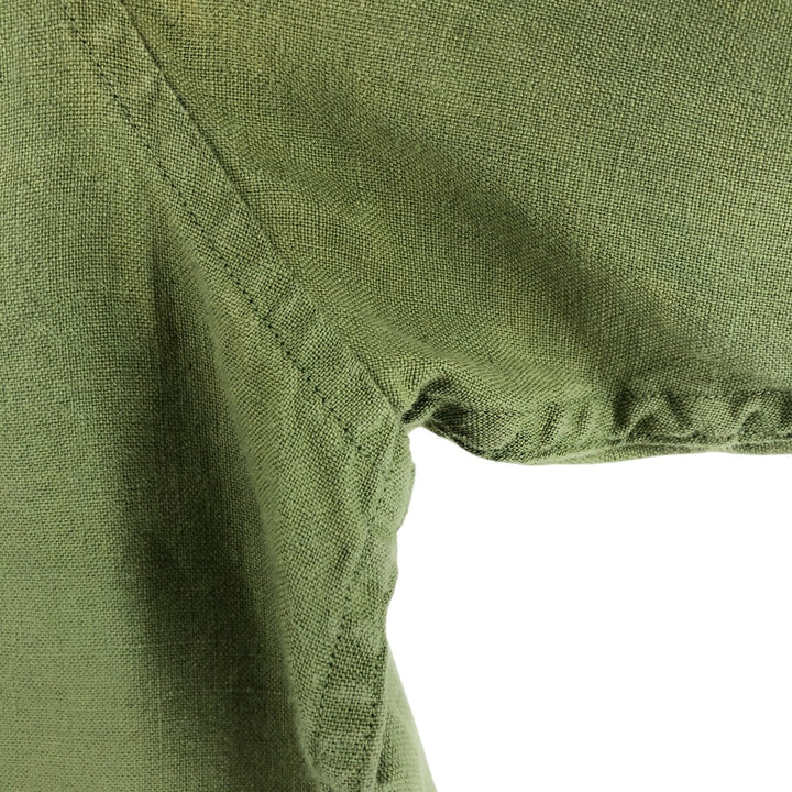 00'S Banana Republic Short Sleeve Linen Shirt Box Shirt Men's M Size linen green type yellow green Vintage Second Hand