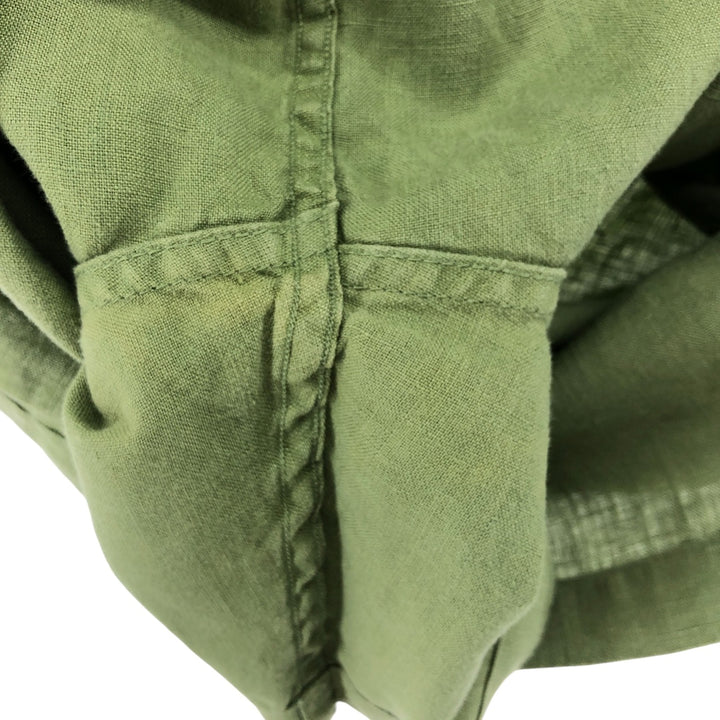 00'S Banana Republic Short Sleeve Linen Shirt Box Shirt Men's M Size linen green type yellow green Vintage Second Hand