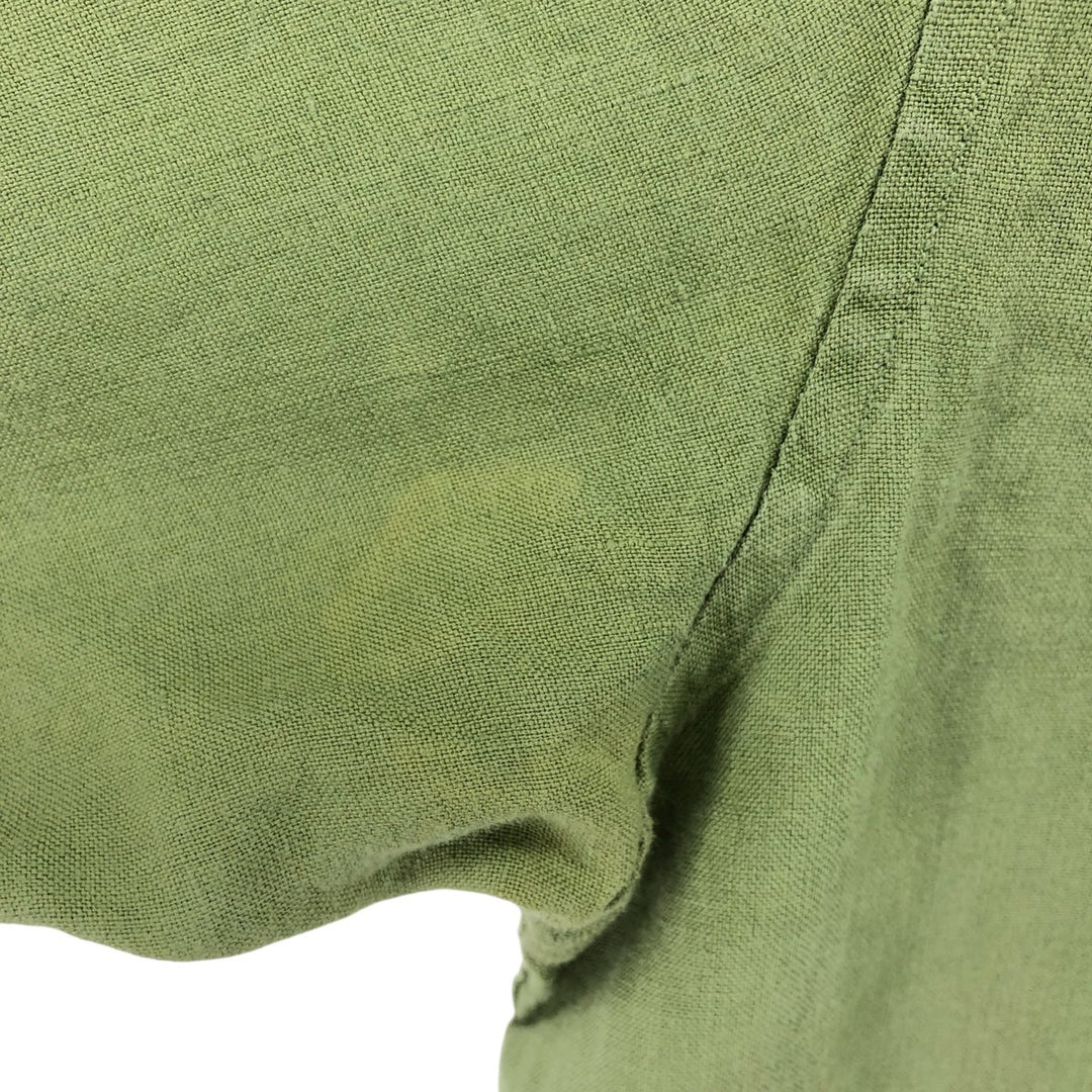 00'S Banana Republic Short Sleeve Linen Shirt Box Shirt Men's M Size linen green type yellow green Vintage Second Hand
