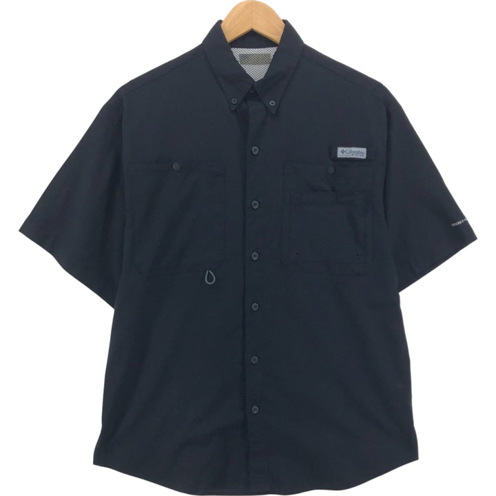 Columbia PFG OMNI-SHADE Ripstop Short Sleeve Fishing Shirt, Men's XL unclear black type Vintage Second Hand