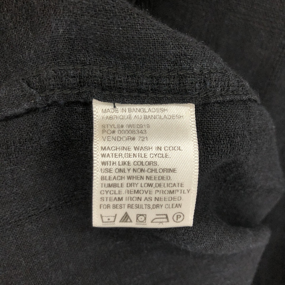 Haggar Washable Linen Short Sleeve Rayon x Linen Shirt Box Shirt Men's XL Size linen black type Vintage Second Hand