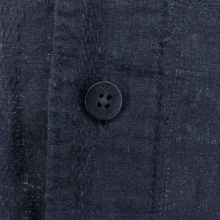 Haggar Washable Linen Short Sleeve Rayon x Linen Shirt Box Shirt Men's XL Size linen black type Vintage Second Hand