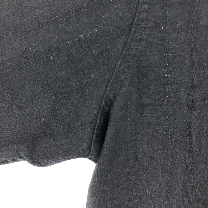 Haggar Washable Linen Short Sleeve Rayon x Linen Shirt Box Shirt Men's XL Size linen black type Vintage Second Hand