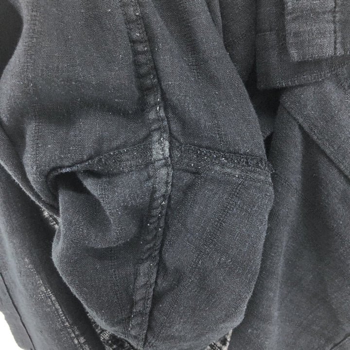 Haggar Washable Linen Short Sleeve Rayon x Linen Shirt Box Shirt Men's XL Size linen black type Vintage Second Hand