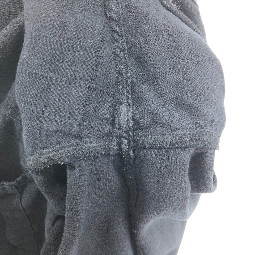 Haggar Washable Linen Short Sleeve Rayon x Linen Shirt Box Shirt Men's XL Size linen black type Vintage Second Hand