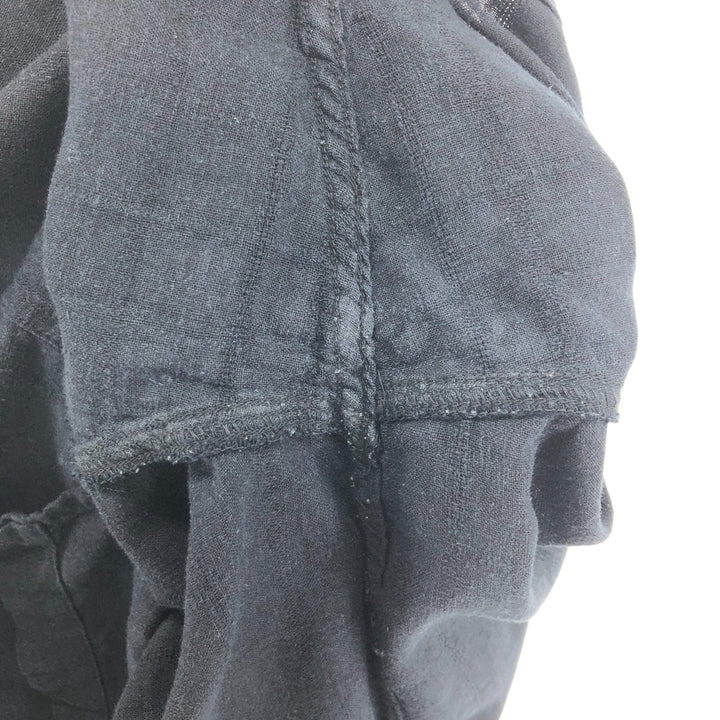 Haggar Washable Linen Short Sleeve Rayon x Linen Shirt Box Shirt Men's XL Size linen black type Vintage Second Hand