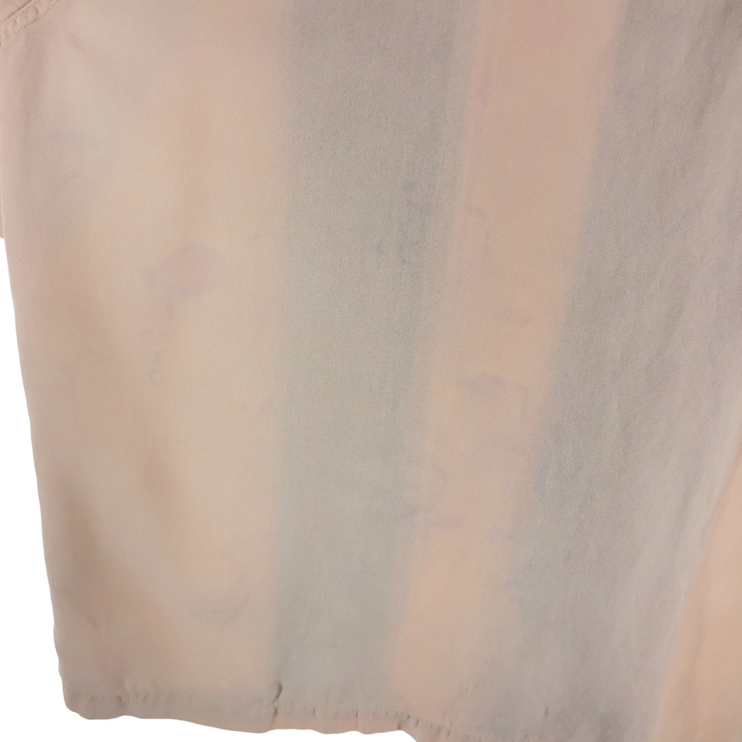 Nat Nast Two-tone short-sleeve open-collar silk shirt, box shirt, men's XL size silk Beige type Vintage Second Hand
