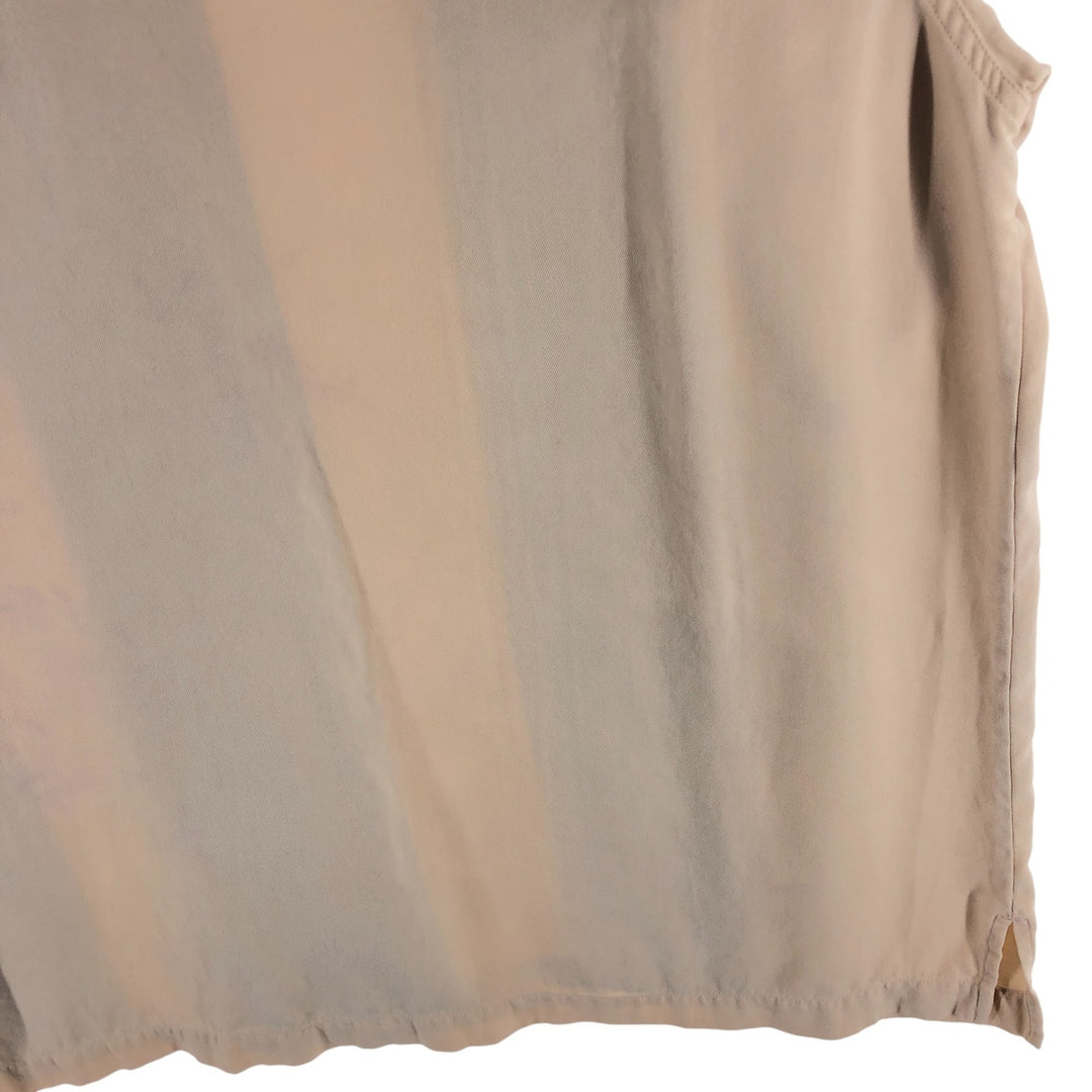 Nat Nast Two-tone short-sleeve open-collar silk shirt, box shirt, men's XL size silk Beige type Vintage Second Hand
