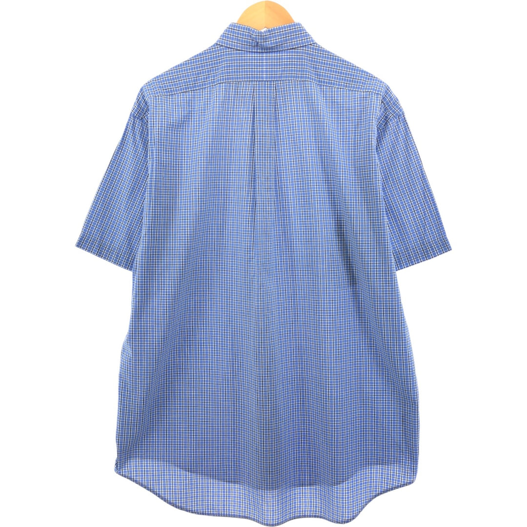 Ralph Lauren BLAKE short sleeve button down check shirt, men's size L cotton blue type Vintage Second Hand