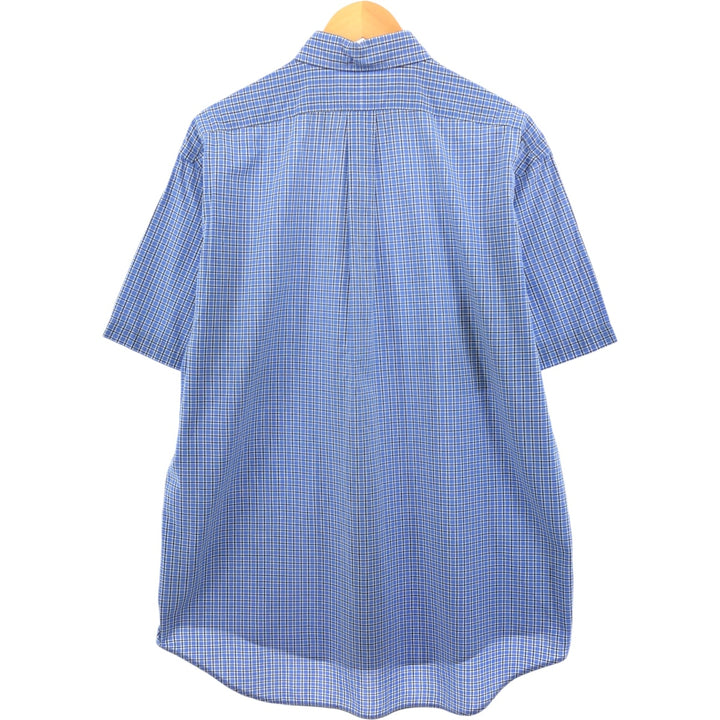 Ralph Lauren BLAKE short sleeve button down check shirt, men's size L cotton blue type Vintage Second Hand