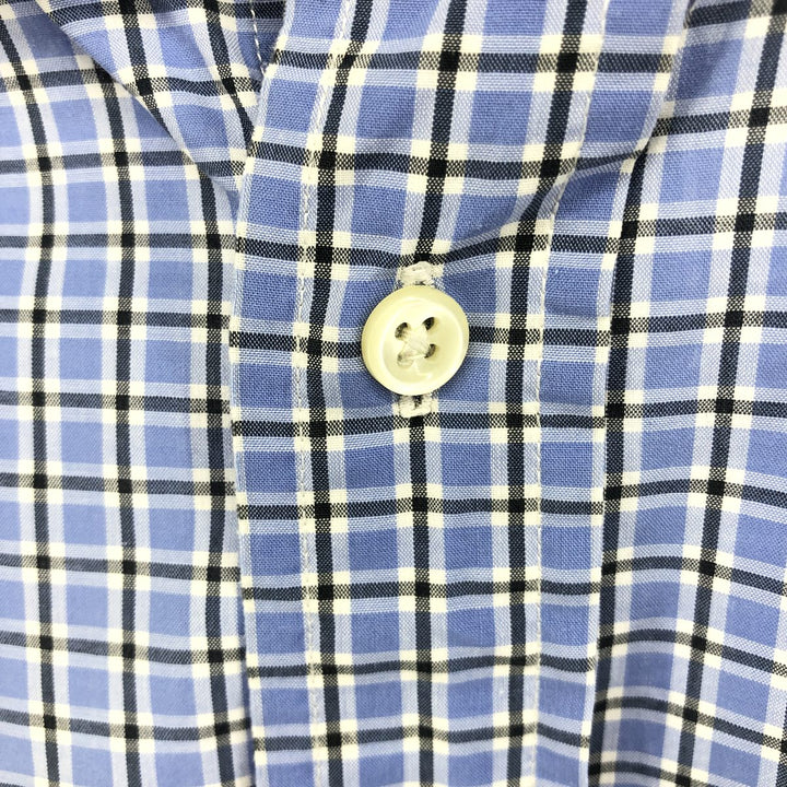 Ralph Lauren BLAKE short sleeve button down check shirt, men's size L cotton blue type Vintage Second Hand