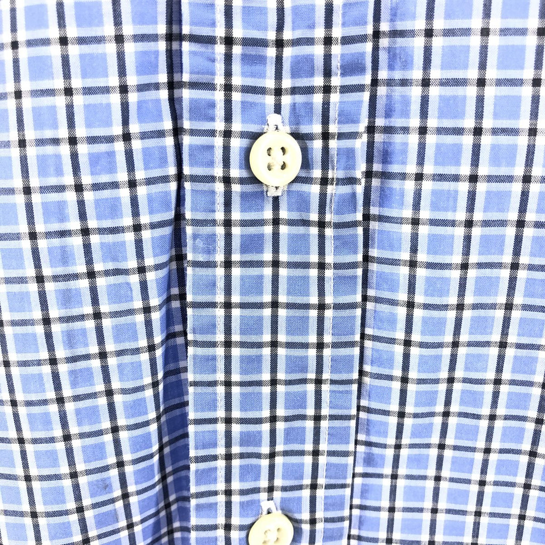 Ralph Lauren BLAKE short sleeve button down check shirt, men's size L cotton blue type Vintage Second Hand
