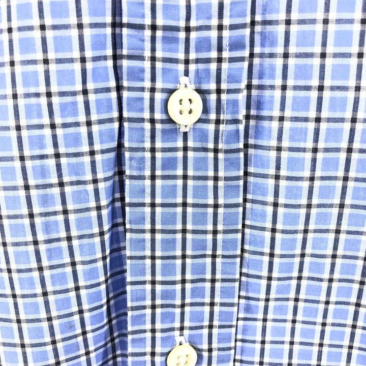 Ralph Lauren BLAKE short sleeve button down check shirt, men's size L cotton blue type Vintage Second Hand