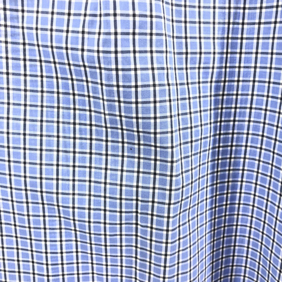 Ralph Lauren BLAKE short sleeve button down check shirt, men's size L cotton blue type Vintage Second Hand