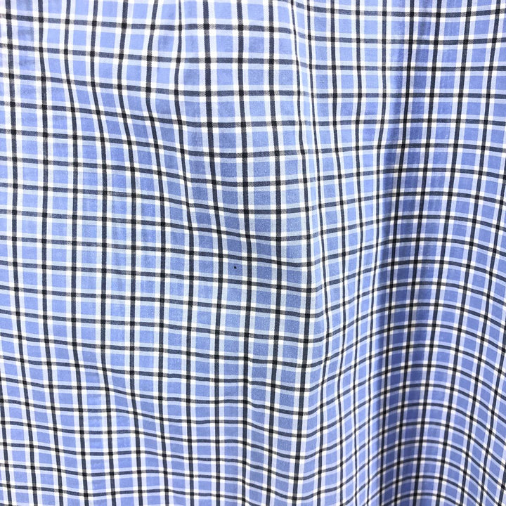 Ralph Lauren BLAKE short sleeve button down check shirt, men's size L cotton blue type Vintage Second Hand