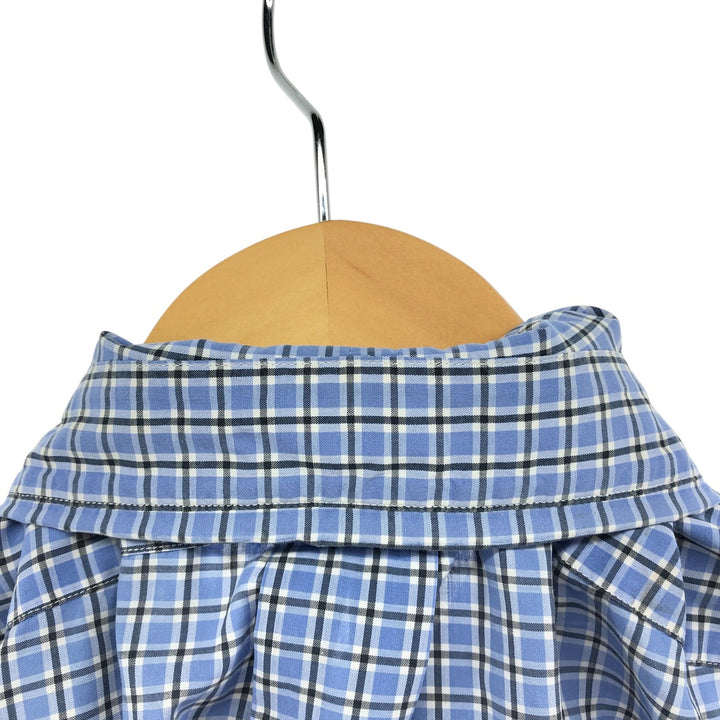 Ralph Lauren BLAKE short sleeve button down check shirt, men's size L cotton blue type Vintage Second Hand