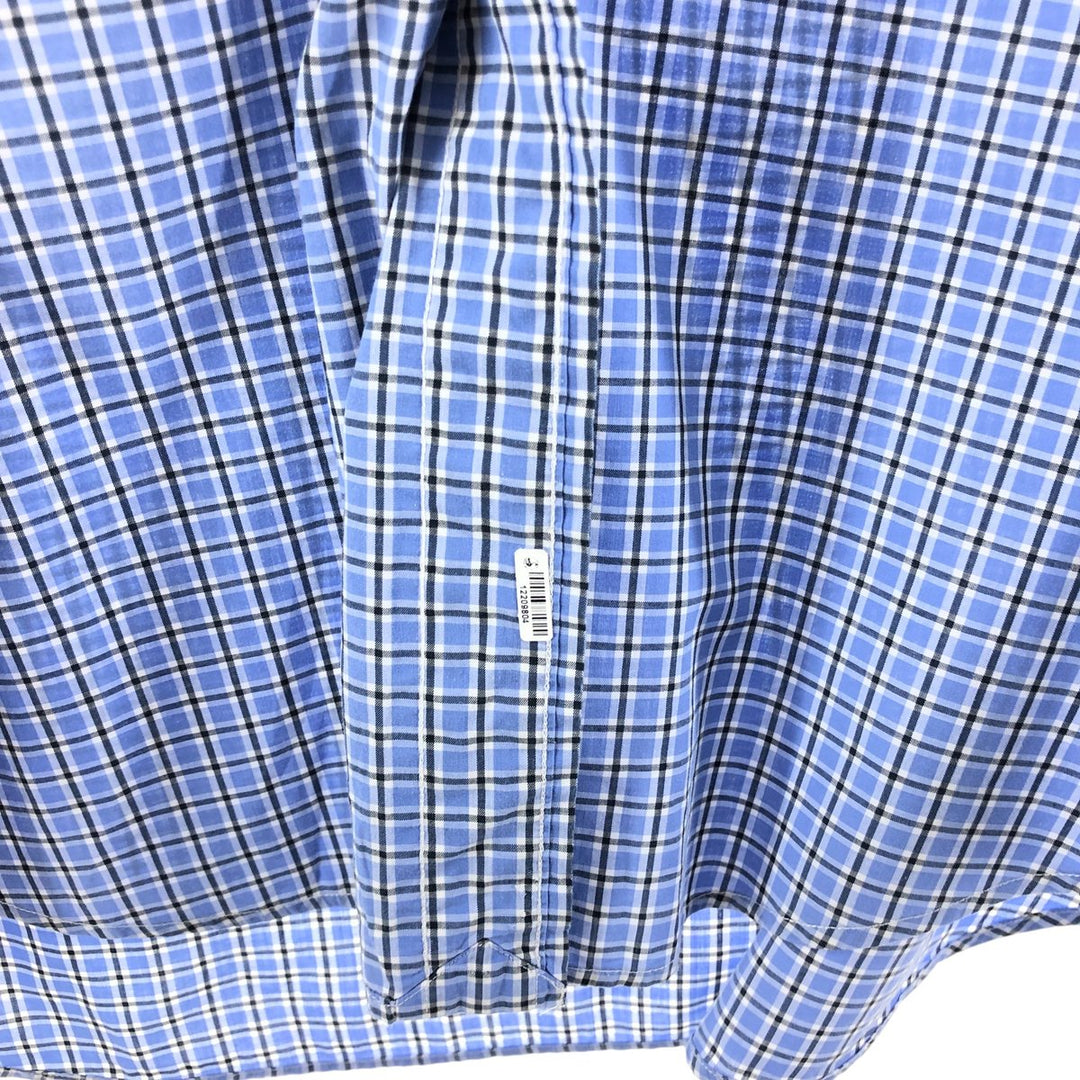 Ralph Lauren BLAKE short sleeve button down check shirt, men's size L cotton blue type Vintage Second Hand