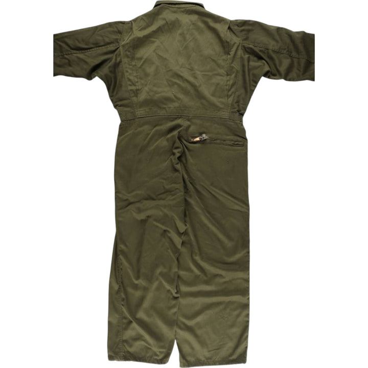 80'S US military genuine long sleeve jumpsuit made in USA MEDIUM men's M equivalent vintage polyester Khaki type Vintage Second Hand