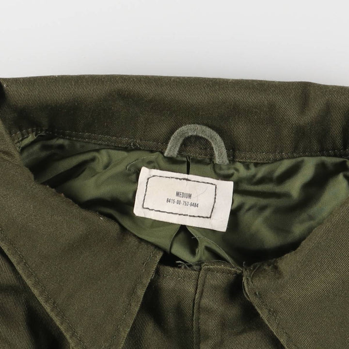 80'S US military genuine long sleeve jumpsuit made in USA MEDIUM men's M equivalent vintage polyester Khaki type Vintage Second Hand