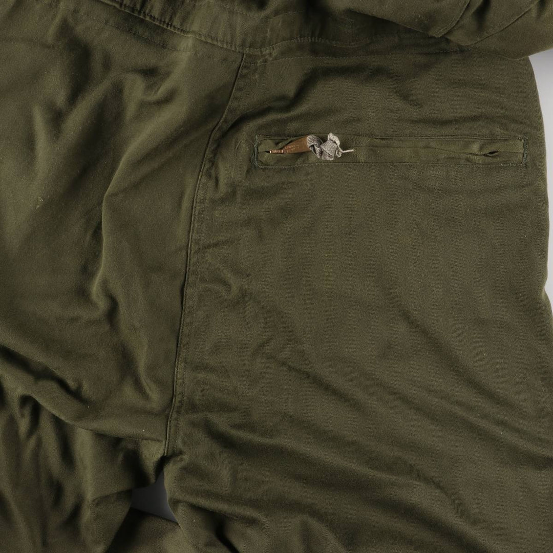 80'S US military genuine long sleeve jumpsuit made in USA MEDIUM men's M equivalent vintage polyester Khaki type Vintage Second Hand