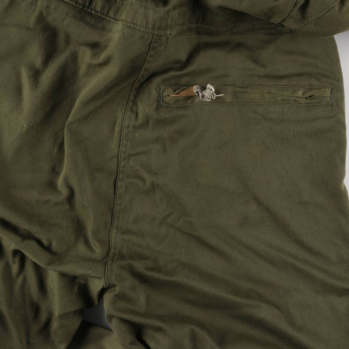 80'S US military genuine long sleeve jumpsuit made in USA MEDIUM men's M equivalent vintage polyester Khaki type Vintage Second Hand