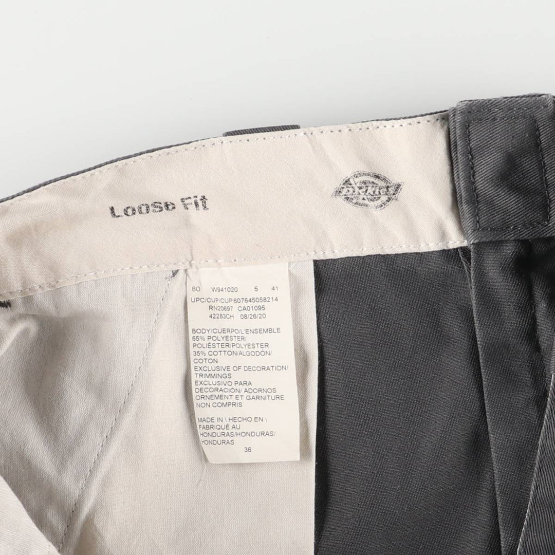 Dickies Loose Fit Work Shorts, Half Pants, Men's, W35 equivalent polyester gray type Vintage Second Hand