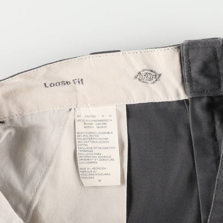 Dickies Loose Fit Work Shorts, Half Pants, Men's, W35 equivalent polyester gray type Vintage Second Hand