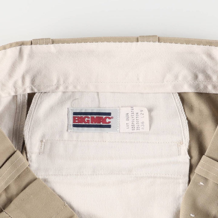 80'S BIG MAC Work Pants, Made in USA, Men's, W35, Vintage polyester Beige type Vintage Second Hand