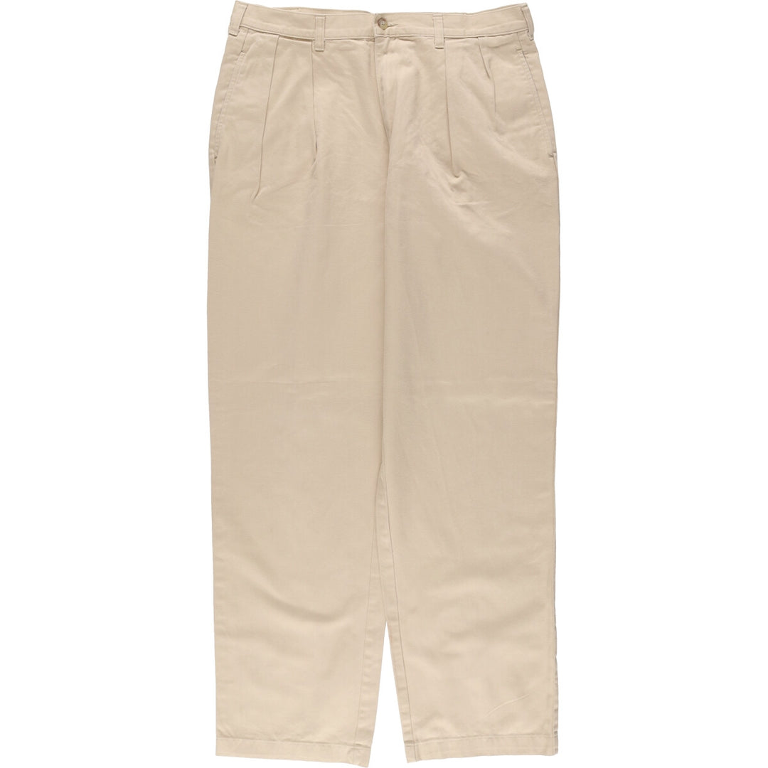 Ralph Lauren POLO by Ralph Lauren Two-pleat Chino Pants Made in Canada Men's W35 cotton Beige type Vintage Second Hand