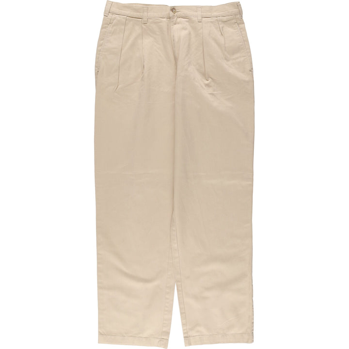 Ralph Lauren POLO by Ralph Lauren Two-pleat Chino Pants Made in Canada Men's W35 cotton Beige type Vintage Second Hand