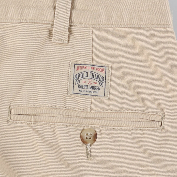 Ralph Lauren POLO by Ralph Lauren Two-pleat Chino Pants Made in Canada Men's W35 cotton Beige type Vintage Second Hand