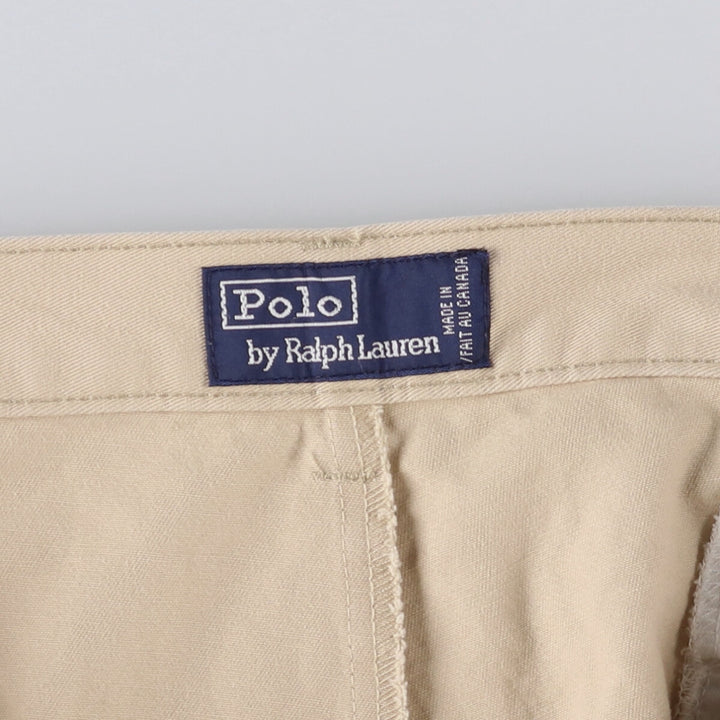 Ralph Lauren POLO by Ralph Lauren Two-pleat Chino Pants Made in Canada Men's W35 cotton Beige type Vintage Second Hand