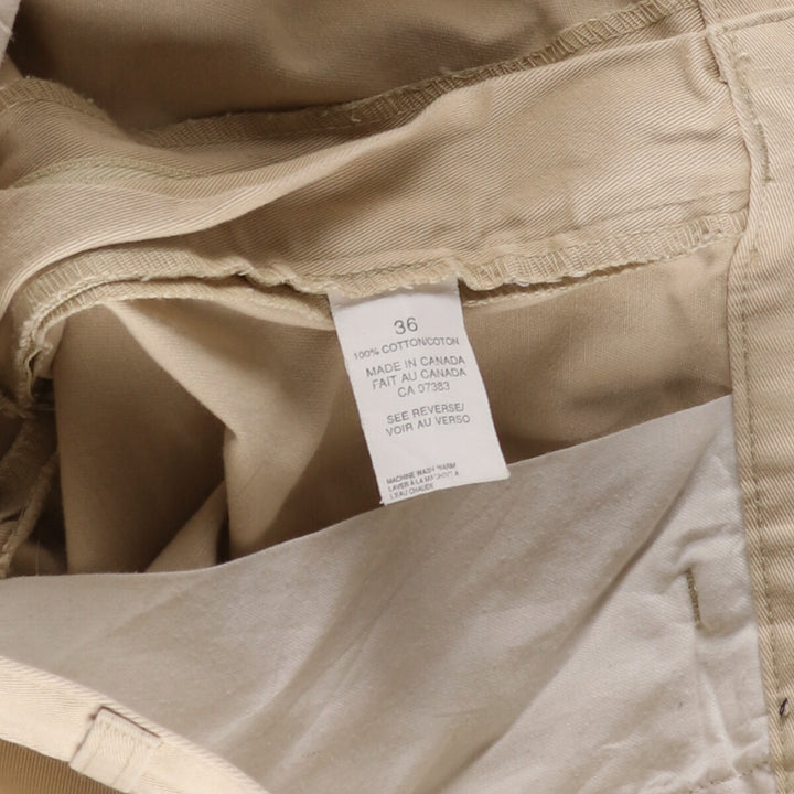 Ralph Lauren POLO by Ralph Lauren Two-pleat Chino Pants Made in Canada Men's W35 cotton Beige type Vintage Second Hand