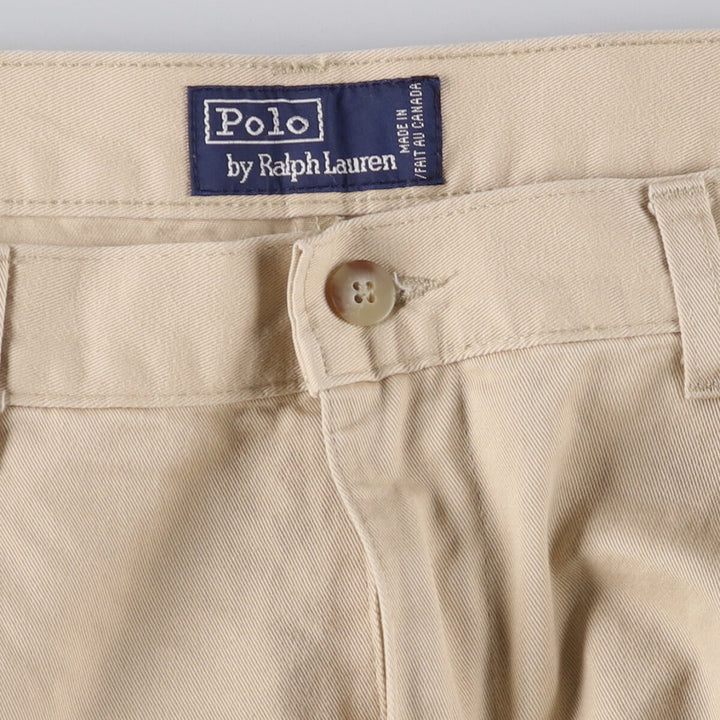 Ralph Lauren POLO by Ralph Lauren Two-pleat Chino Pants Made in Canada Men's W35 cotton Beige type Vintage Second Hand