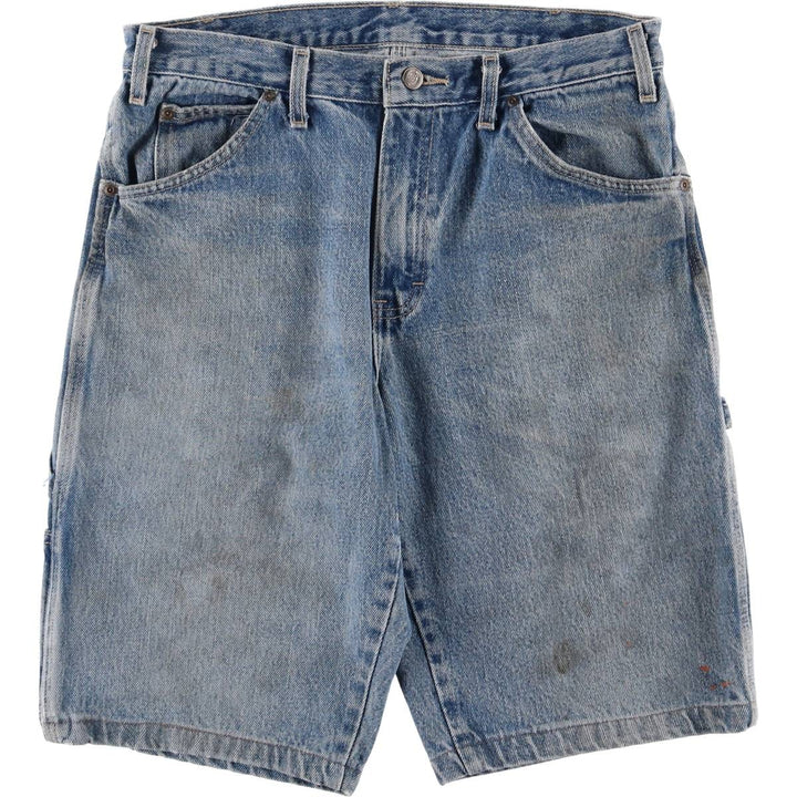 Dickies Relaxed Fit Denim Painter Shorts, Men's W32 cotton blue type Vintage Second Hand