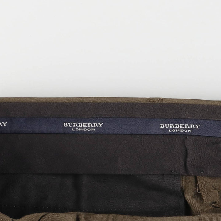 Burberry's LONDON Two-pleat wool pants slacks made in Spain, men's size w33 wool brown type Vintage Second Hand