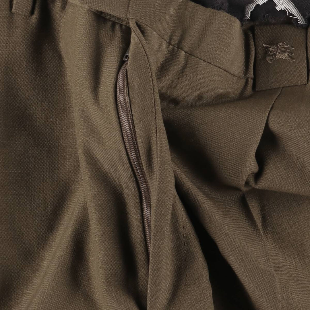 Burberry's LONDON Two-pleat wool pants slacks made in Spain, men's size w33 wool brown type Vintage Second Hand