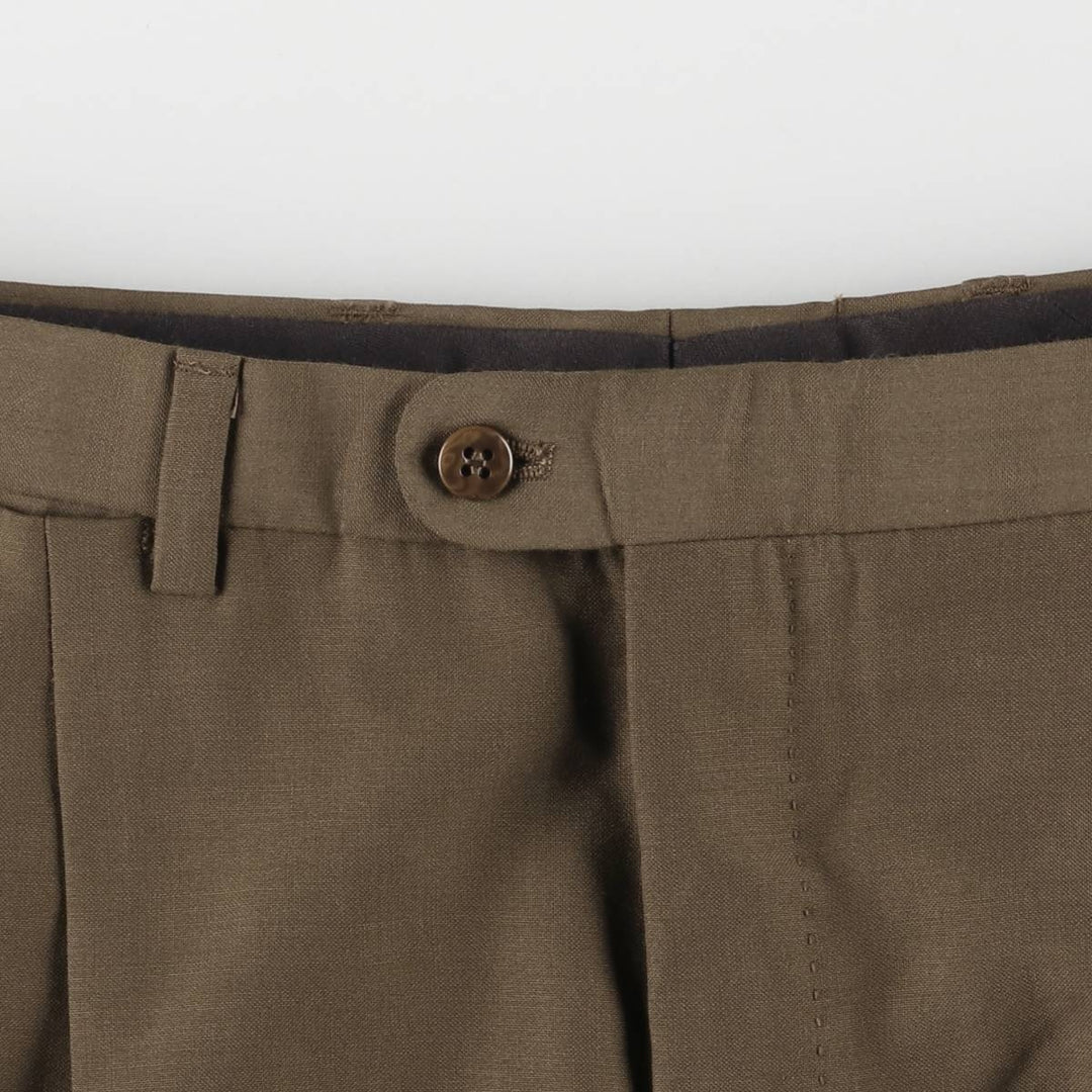 Burberry's LONDON Two-pleat wool pants slacks made in Spain, men's size w33 wool brown type Vintage Second Hand