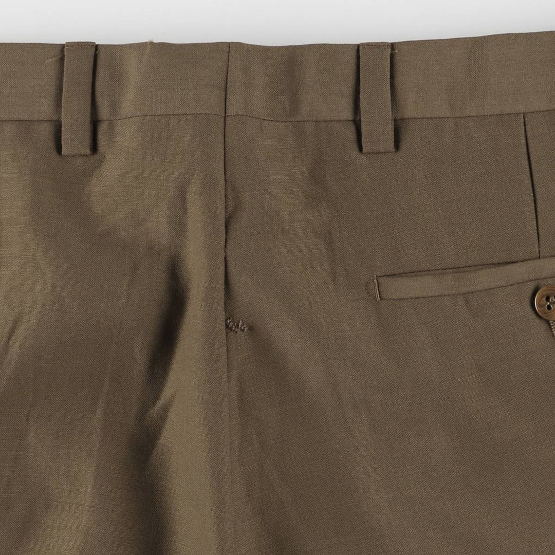 Burberry's LONDON Two-pleat wool pants slacks made in Spain, men's size w33 wool brown type Vintage Second Hand