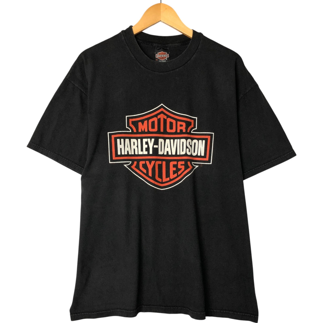 00'S Harley-Davidson Motorcycle Bike T-shirt Made in USA Men's XL cotton black type Vintage Second Hand